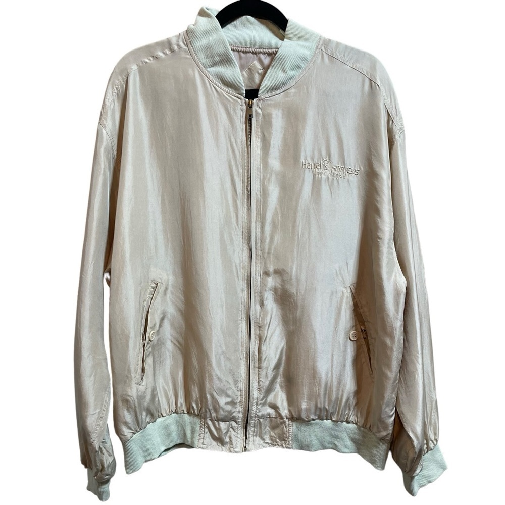 Bobby Chan 100% Silk Bomber Jacket Men's Sz Medium